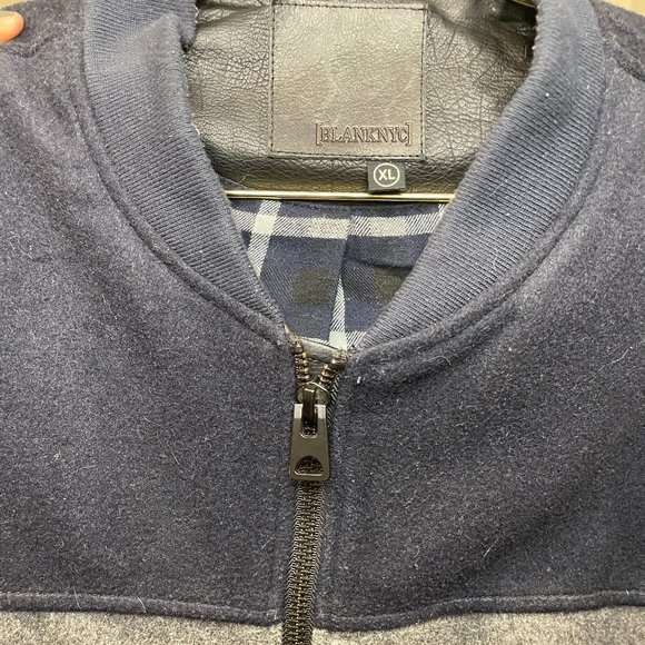 Blank NYC Mens Wool and Faux Leather Jacket Size Large - Picture 5 of 5